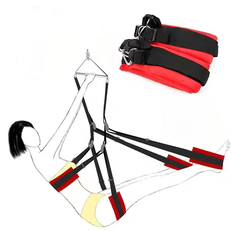 Upgraded sex swing with back and leg support for ultimate pleasure and fun