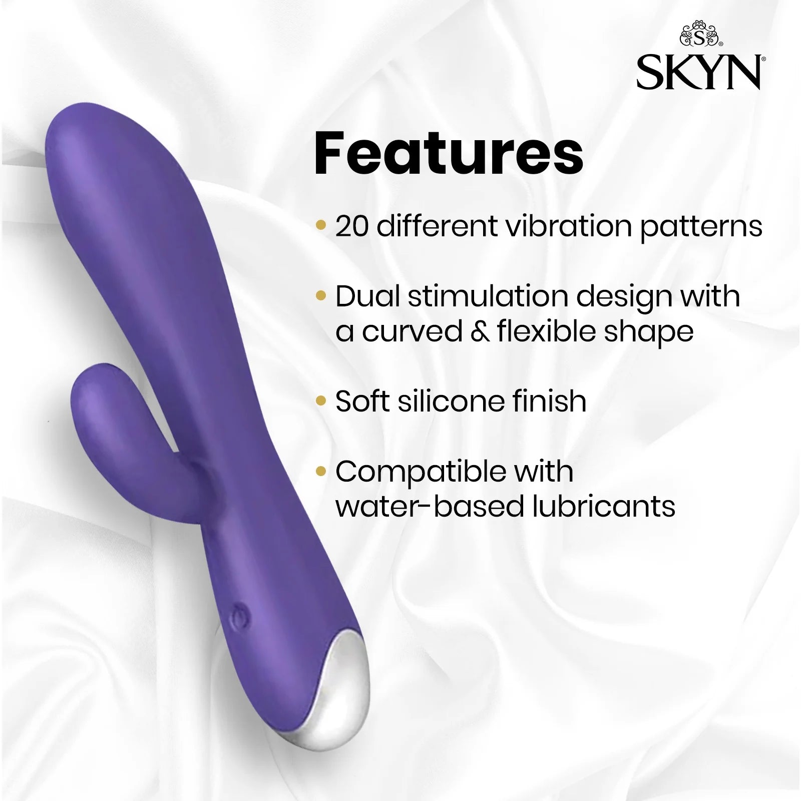 Vibes Personal Massage Wand Vibrator, 20 Speeds, Purple, 1 Count