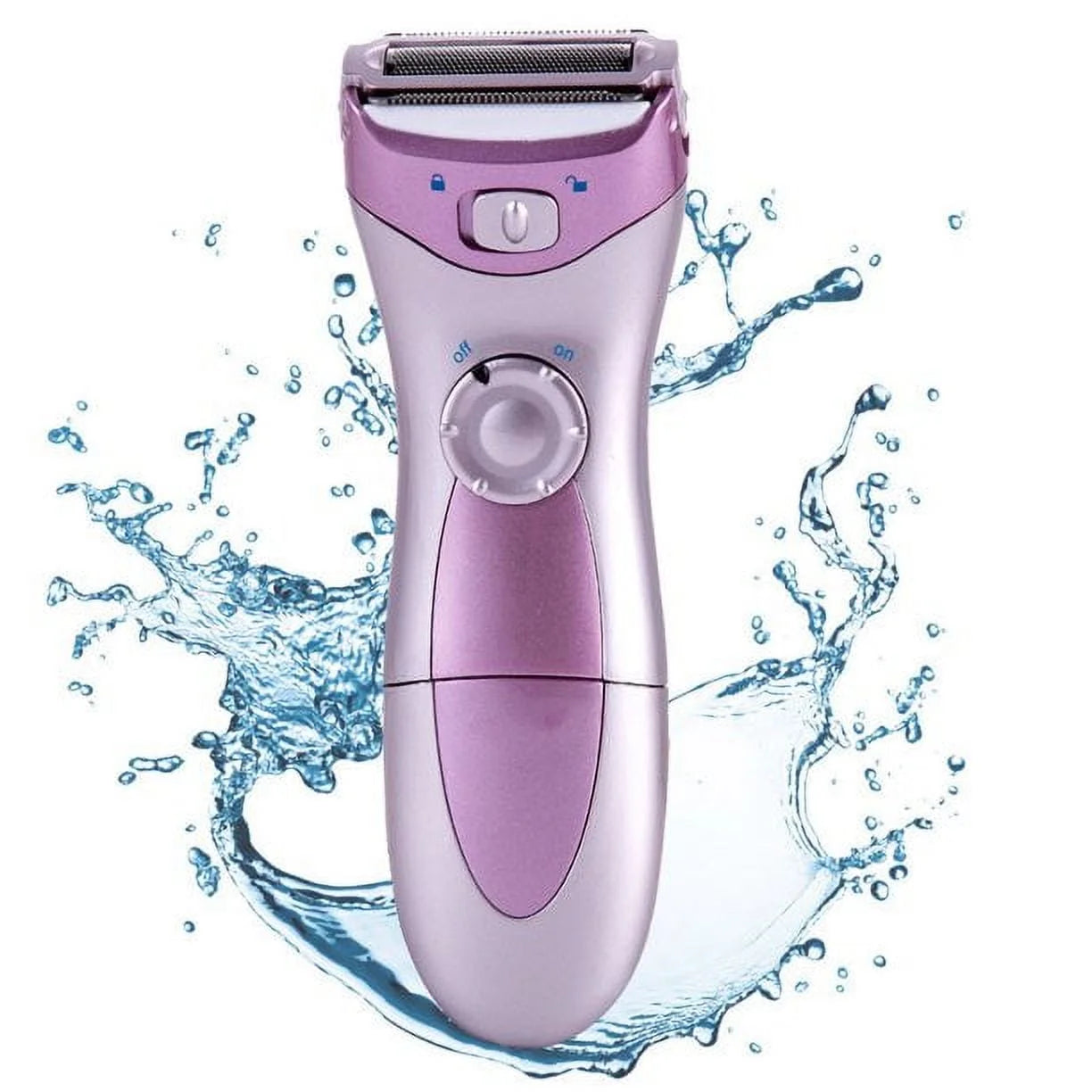 Electric Razor for Women, Cordless Bikini Trimmer ,Hair Removal for Lady, 2 in 1 Wet & Dry, Women Painless Shaver for Legs Underarms and Bikini, Battery Operated, Purple