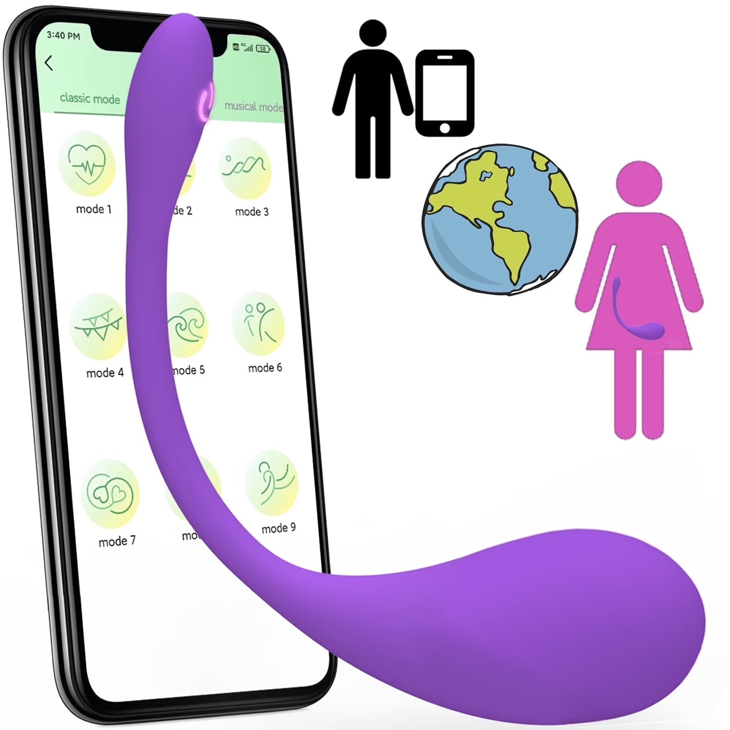  Sex Toys App Remote control Bluetooth vibrating bullet.